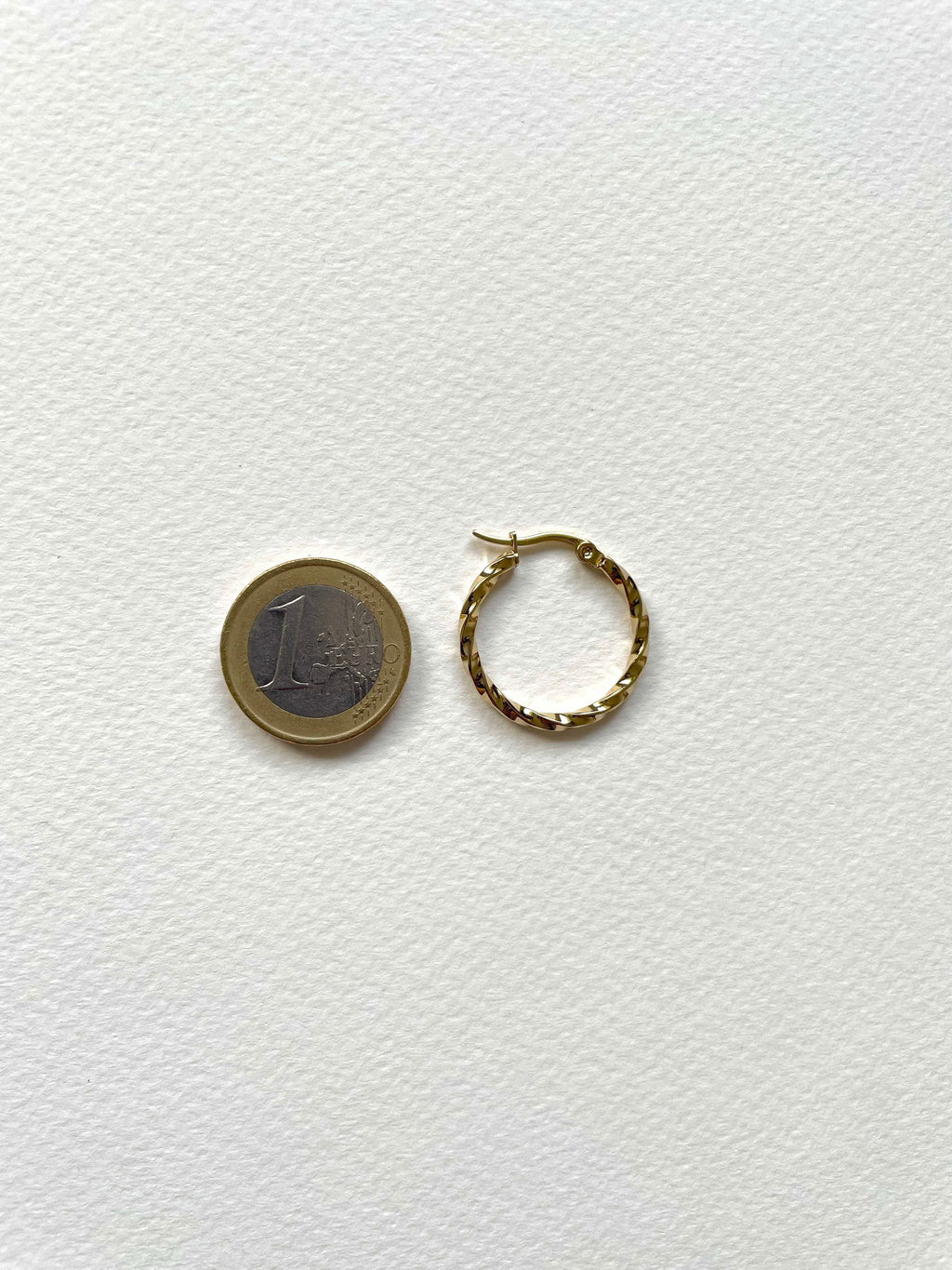 Golden Twisted Hoop Earrings: Stainless Steel Classic Contemporary Design